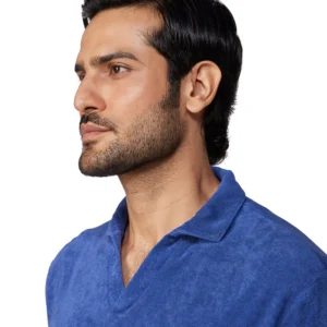 Marcoe Terry Towel Polo T-Shirt - Royal Plum
